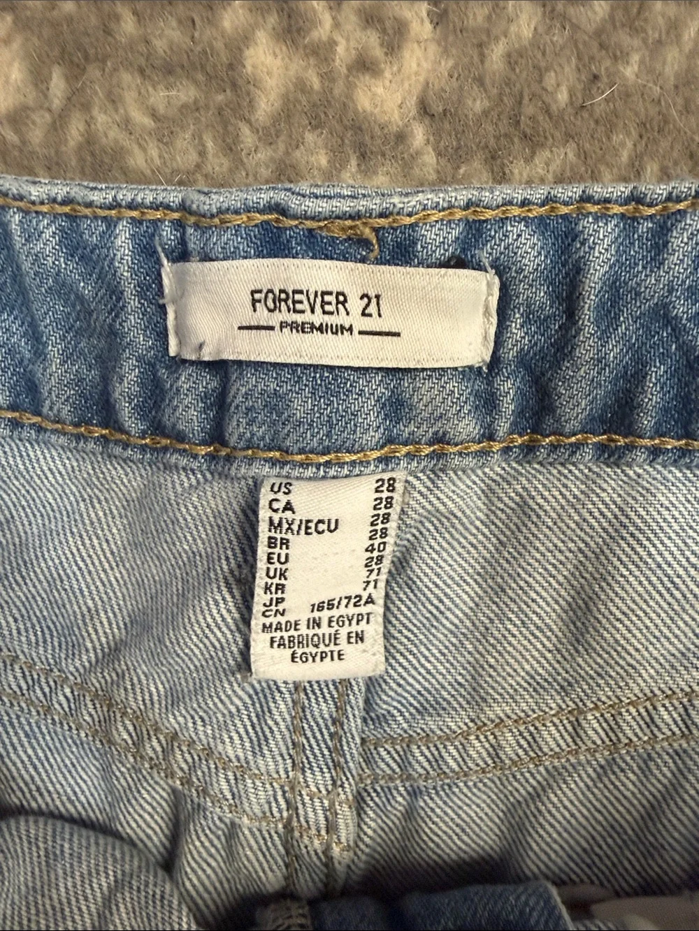 Forever 21 Light Blue High-Rise Distressed Denim Cutoff Shorts